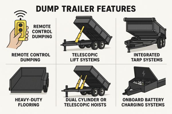 This image is about the features that you should look for when buying a dump trailer